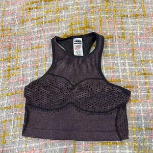 Gymshark Black and Dark Purple Sports Bra